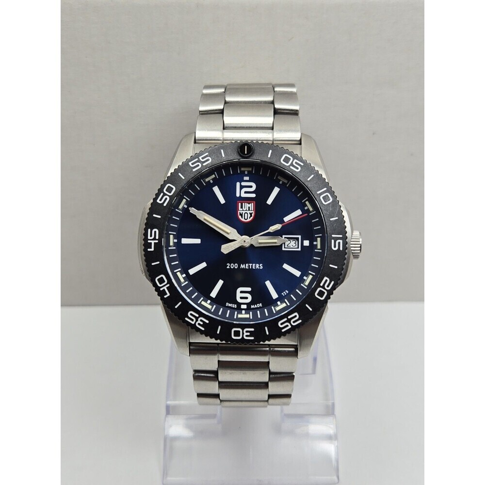 Mens Luminox Pacific Diver 48mm Blue Dial Steel Watch Sapphire Swiss New Battery